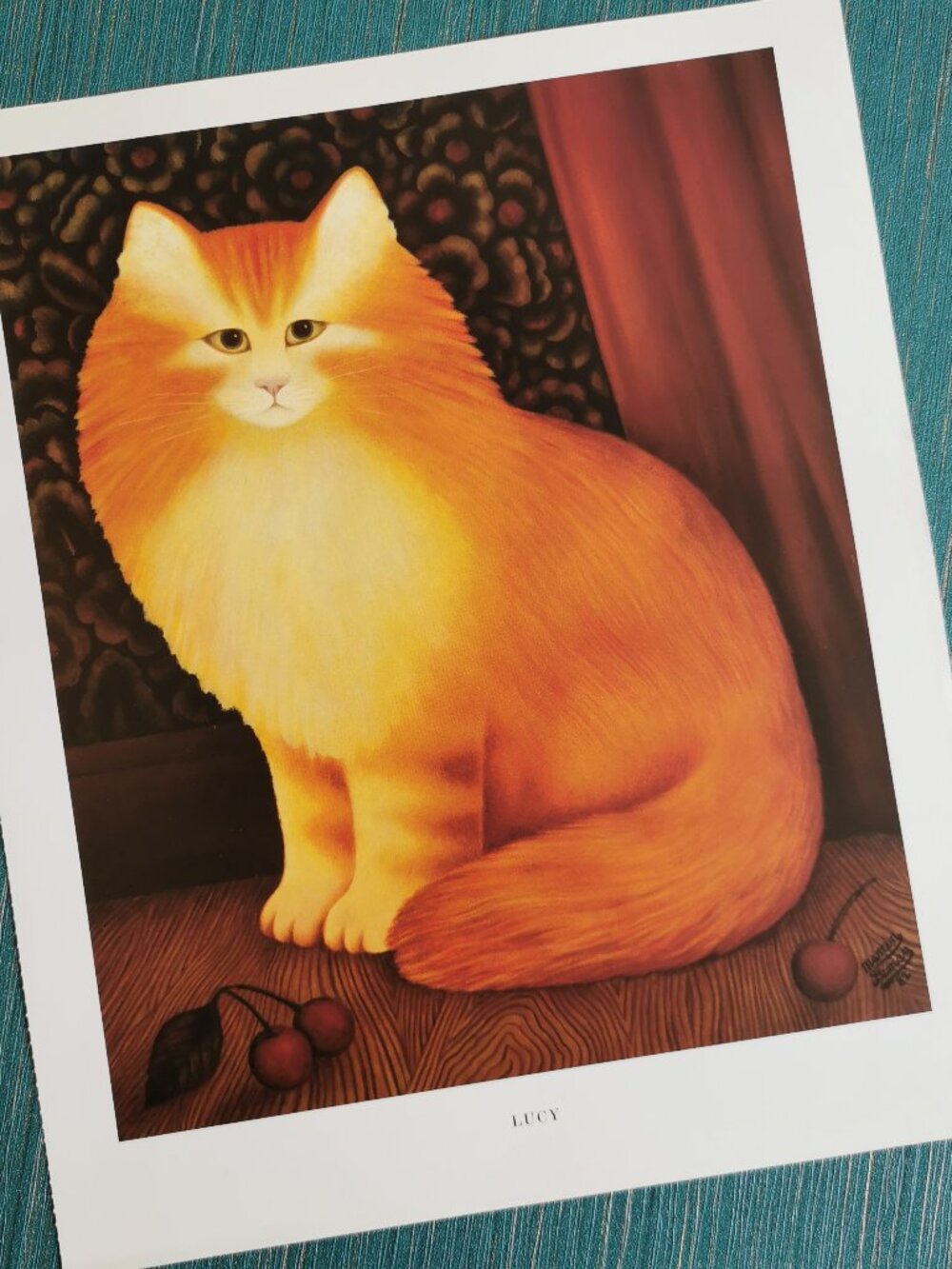 Lucy by Martin Leman Beautiful Cat Art Print Orange Long-Haired Kitty Cattitude